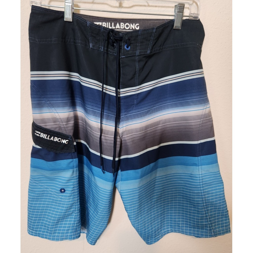 Billabong Men's Platinum‎ X Blue Gray 11" Boardshorts Swimwear Sz 28 Beach Surf